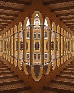 回廊，拱廊，对称的支柱