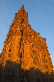 斯特拉斯堡，明斯特，法国，阿尔萨斯，晚上，日落