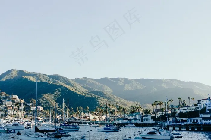 天空,风景,居民楼,山峦,树,海山湾船