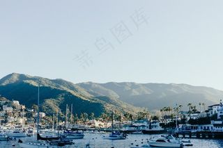 天空,风景,居民楼,山峦,树,海山湾船