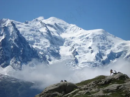 艾格迪米迪峰,勃朗峰,小吃圆顶 艾格迪米迪峰,勃朗峰,小吃圆顶