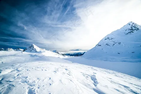冬天,雪,山,天空,云 冬天,雪,山,天空,云