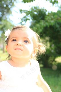 女孩，洗礼，白色，仪式，太阳晒，新鲜，漂亮