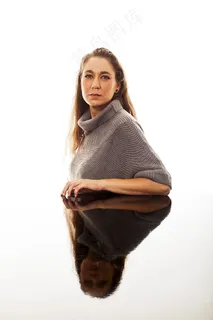 妇女，业务，女商人，表，侧视图