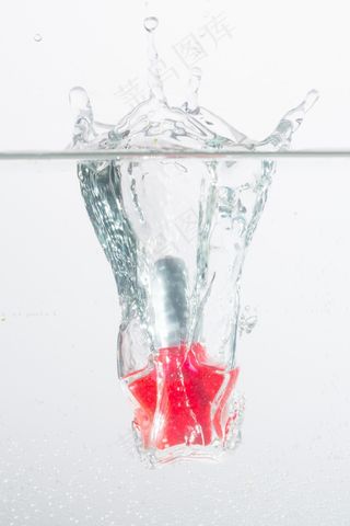 水，注入，红色，喷雾，水溅，溢出