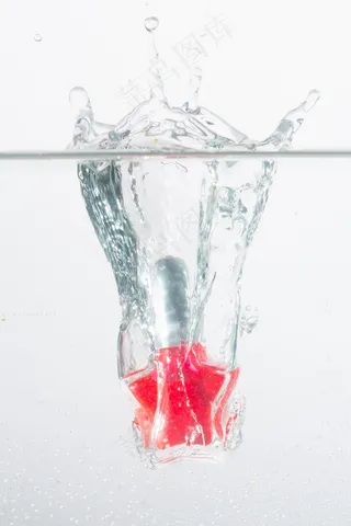 水，注入，红色，喷雾，水溅，溢出