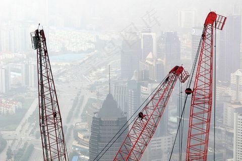 全景图，上海，大城市，中国，建筑物