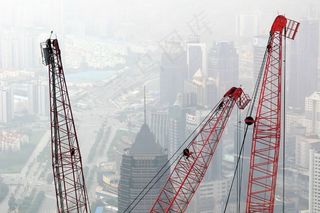 全景图，上海，大城市，中国，建筑物