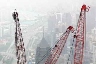 全景图，上海，大城市，中国，建筑物