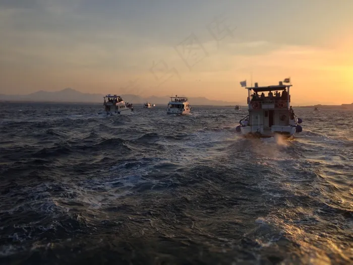 小船，划船，海，海洋，水，帆船，波浪