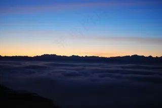 阿尔卑斯山，日出，雾海，山，雾，早晨