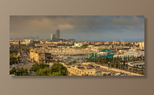 巴塞罗那，意见，加泰罗尼亚，城市，全景