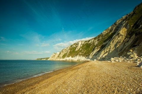 海洋，海滩，湾，国家，礁，Worbarrow