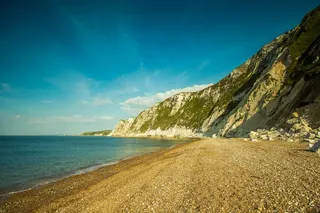 海洋，海滩，湾，国家，礁，Worbarrow