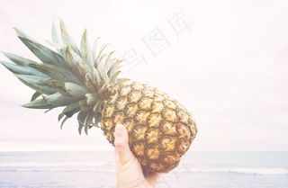 菠萝，控股，水果，新鲜，健康，食品