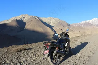 摩托车，自行车，运输，山，高峰，骑，高