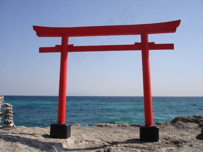 鸟居门，日本，海，灵性，传统