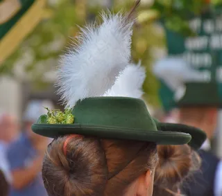 女人，头，帽子，头发，发型，人类，侧影