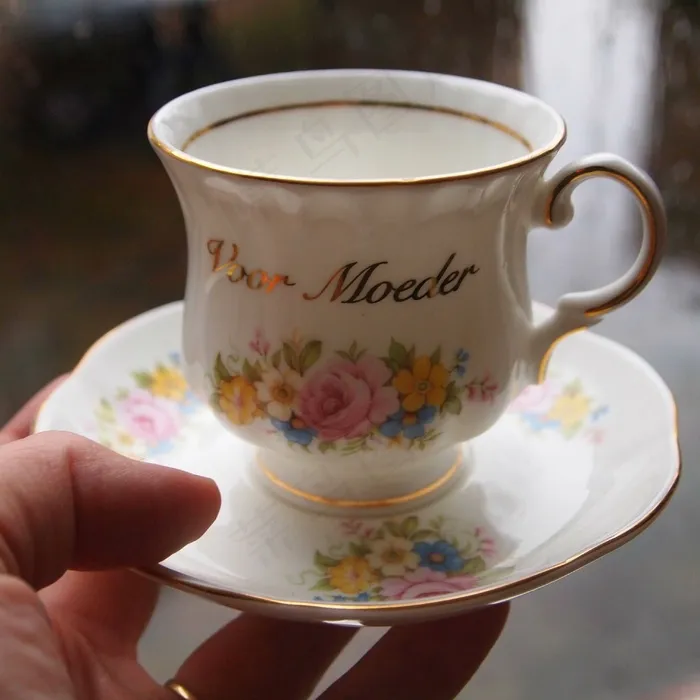 杯，茶碟，瓷器，花卉杯，浪漫