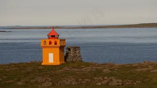 灯塔，黄色，冰岛，多彩