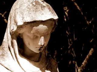 玛丽，雕像，花园，棕褐色，宗教，处女