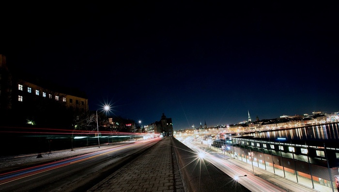 人行道，路径，鹅卵石，道路，街道，夜