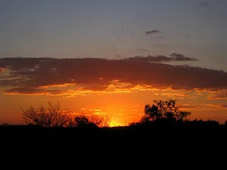 日落，橙色，明亮，发光，云，镀金边