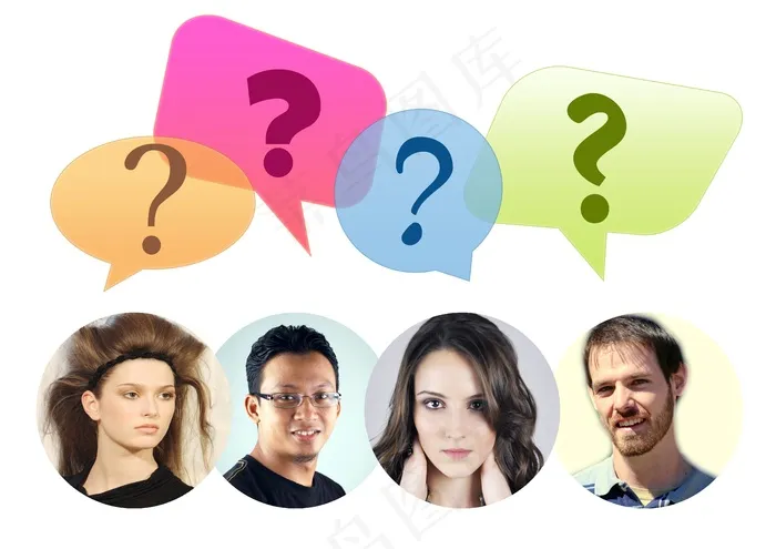 组，团队，气球，问号，问题，云