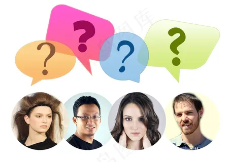 组，团队，气球，问号，问题，云