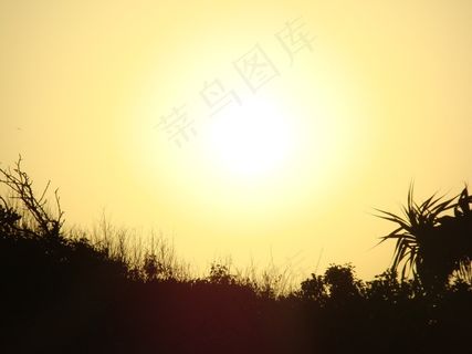 太阳，日落，黄色，火球，金色，阳光