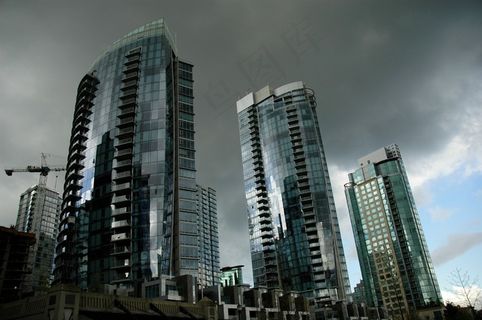 温哥华，摩天大楼，加拿大，不列颠哥伦比亚省，城市