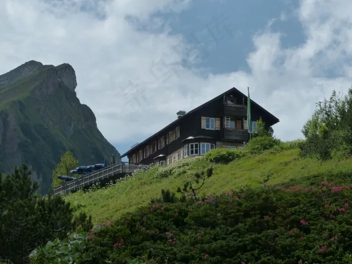 Landsberger小屋，山间小屋，小屋，山，高山