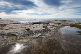 海岸，岩石，水坑，水，池塘，清除，新鲜