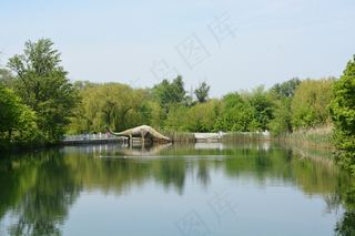 俄罗斯，动物园，恐龙，自然，景观，湖泊，树木