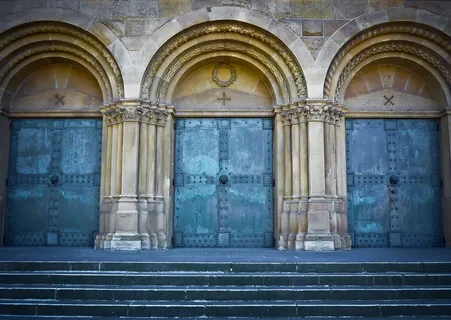 门，教堂，老，历史，正面，金属