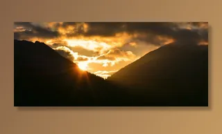 日出，风景，太阳，阳光，山脉，照明