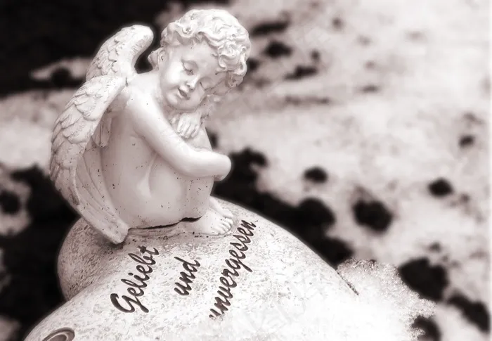 天使，记忆，无花果，墓碑，纪念，雕像