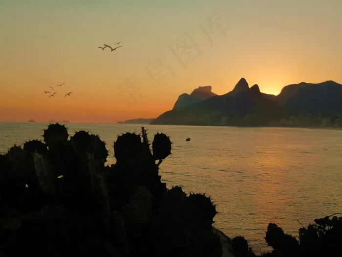 3月，海洋，海滩，Orla，Litoral，里约热内卢