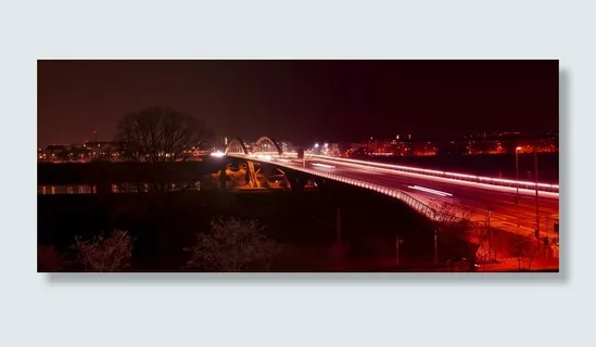 Waldschlößchenbrücke，德累斯顿，夜，晚上，易北河
