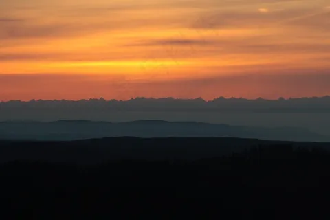 高山，日出，黑森林，全景，费尔德伯格，查看