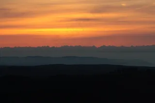 高山，日出，黑森林，全景，费尔德伯格，查看