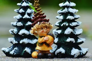 冬季，小鬼，可爱，甜，图，寒冬，装饰，圣诞节