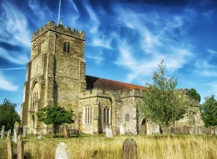 圣乔治，教堂，公墓，天空，云，架构