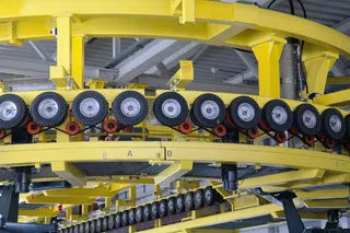 重定向，缆车，黄色，滚动，车轮