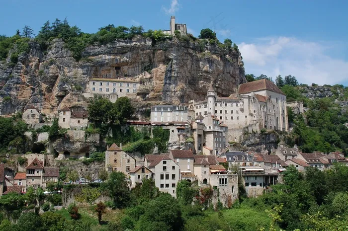 夏天，假期，法国，村庄，Rocamadour