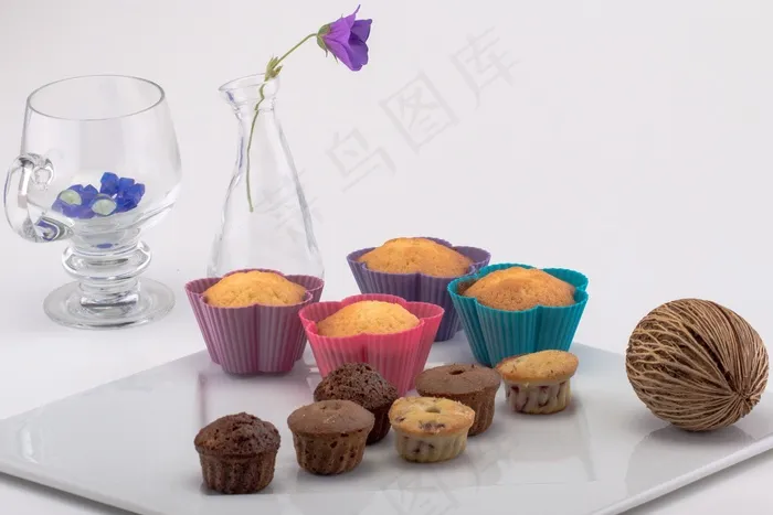 静物，玻璃，蛋糕，装饰，松饼
