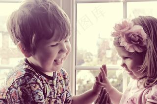 儿童，朋友，人，快乐，乐趣，男孩，女孩