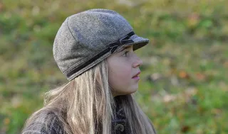 儿童，女孩，金发，帽子，脸