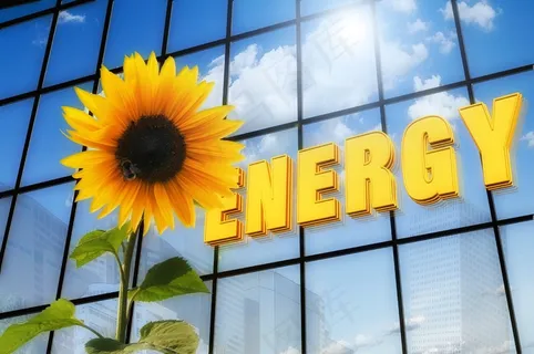 能源，太阳花，字体，太阳能，摩天大楼