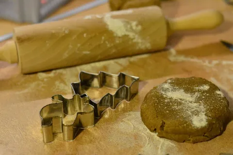 姜饼，燃烧，模具，蛋糕，饼干，滚子